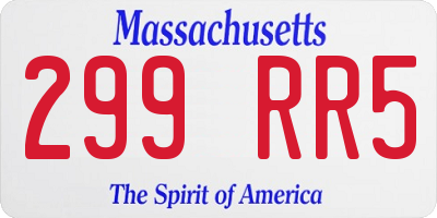 MA license plate 299RR5