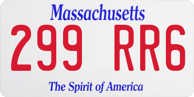 MA license plate 299RR6