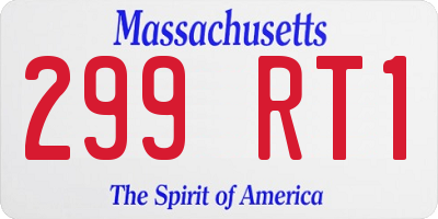 MA license plate 299RT1