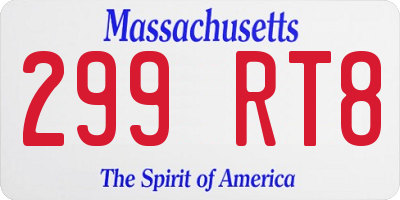 MA license plate 299RT8