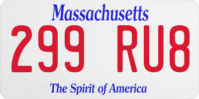 MA license plate 299RU8