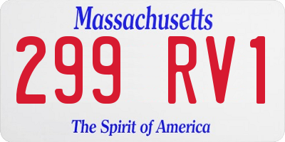 MA license plate 299RV1