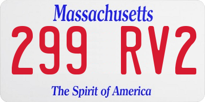 MA license plate 299RV2