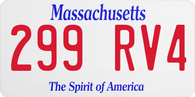 MA license plate 299RV4