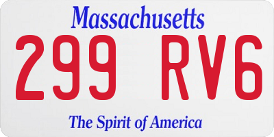 MA license plate 299RV6