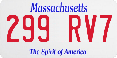 MA license plate 299RV7