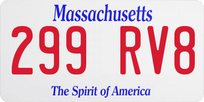MA license plate 299RV8