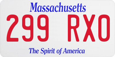 MA license plate 299RX0