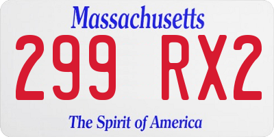 MA license plate 299RX2