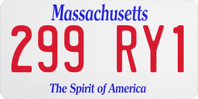 MA license plate 299RY1