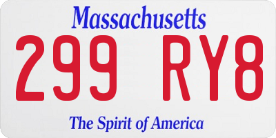 MA license plate 299RY8