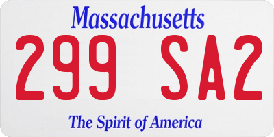 MA license plate 299SA2