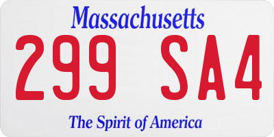 MA license plate 299SA4