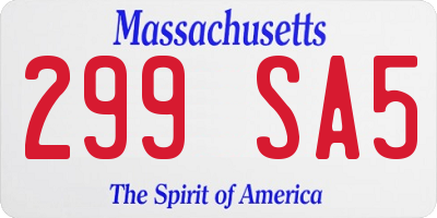 MA license plate 299SA5