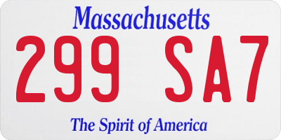 MA license plate 299SA7