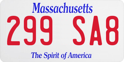 MA license plate 299SA8