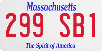 MA license plate 299SB1