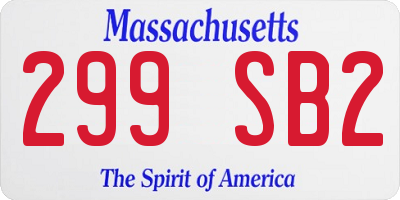 MA license plate 299SB2