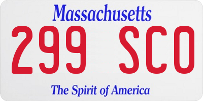 MA license plate 299SC0