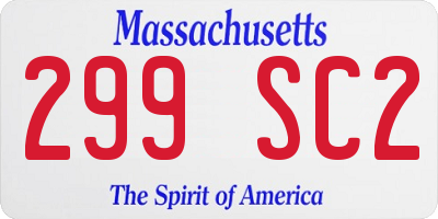 MA license plate 299SC2