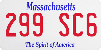 MA license plate 299SC6