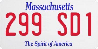MA license plate 299SD1