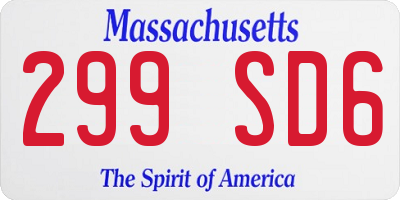 MA license plate 299SD6