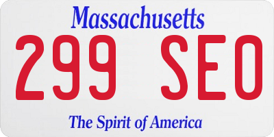 MA license plate 299SE0