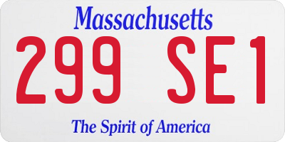 MA license plate 299SE1