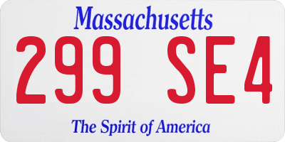MA license plate 299SE4