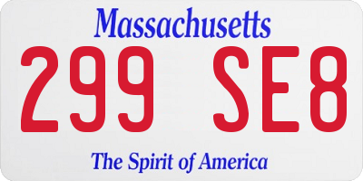 MA license plate 299SE8