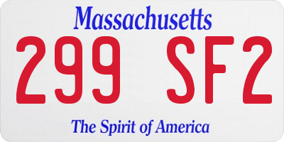 MA license plate 299SF2