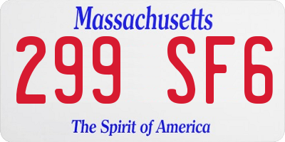 MA license plate 299SF6