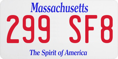 MA license plate 299SF8