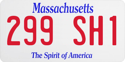 MA license plate 299SH1