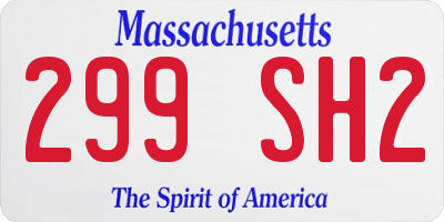 MA license plate 299SH2