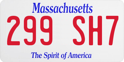 MA license plate 299SH7
