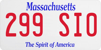MA license plate 299SI0