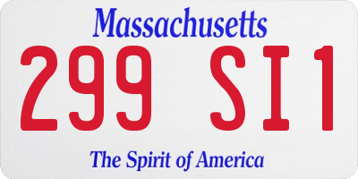 MA license plate 299SI1