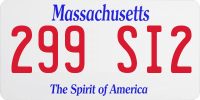 MA license plate 299SI2