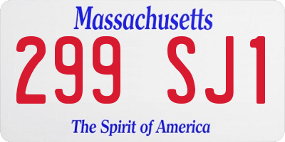 MA license plate 299SJ1