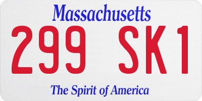 MA license plate 299SK1