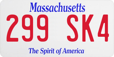 MA license plate 299SK4