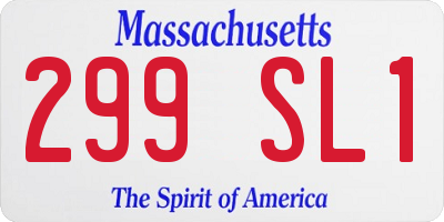 MA license plate 299SL1