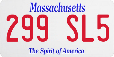 MA license plate 299SL5