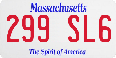 MA license plate 299SL6