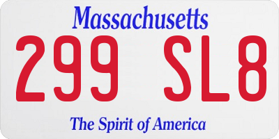 MA license plate 299SL8