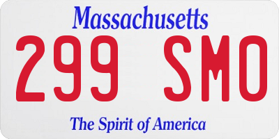 MA license plate 299SM0