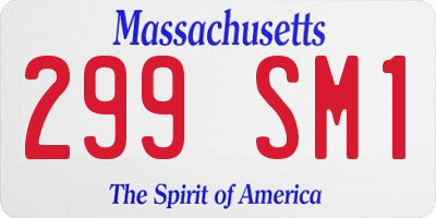 MA license plate 299SM1