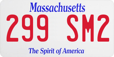 MA license plate 299SM2